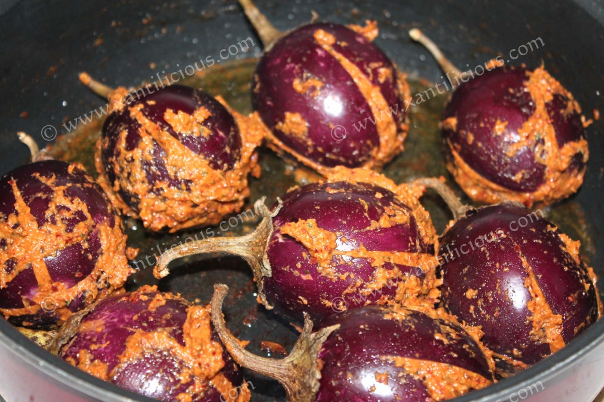 Bharleli Vangi (Stuffed Baby Brinjals / Eggplant) – Xantilicious.com