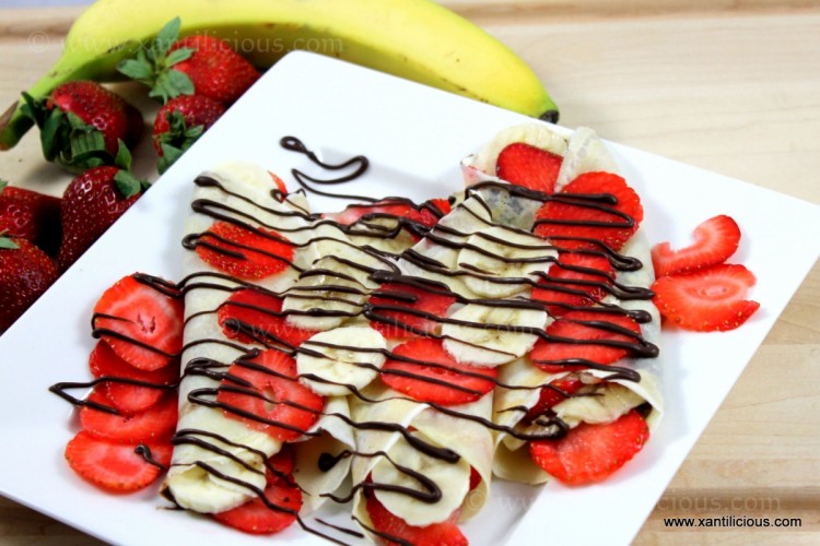 Strawberry & Banana Nutella Pancakes