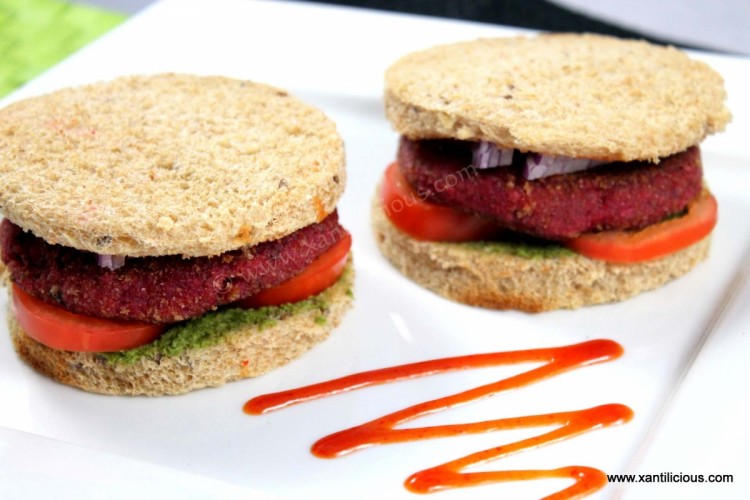 Veg Burger Style Sandwich