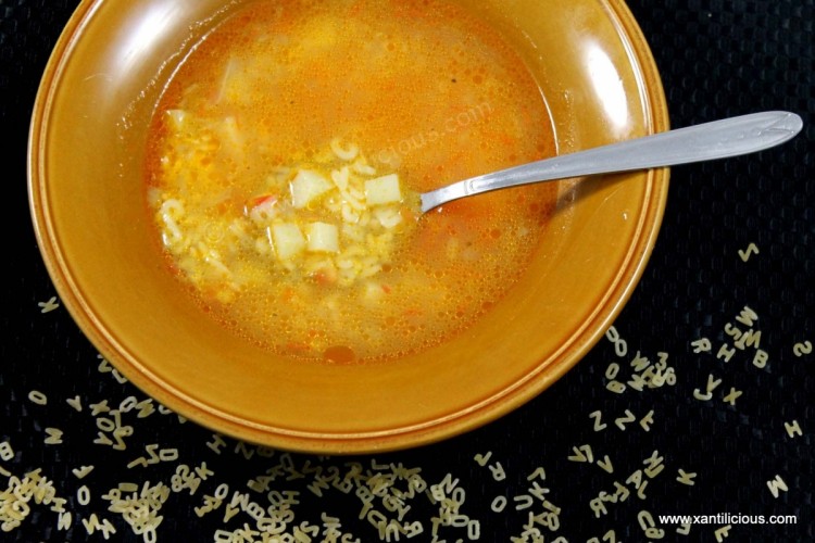 Goan Soup with Letras/Letria Macaroni (Alphabet Macaroni Soup)
