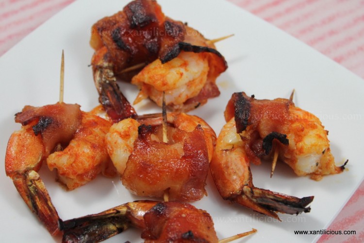 Bacon Wrapped Spicy Shrimps